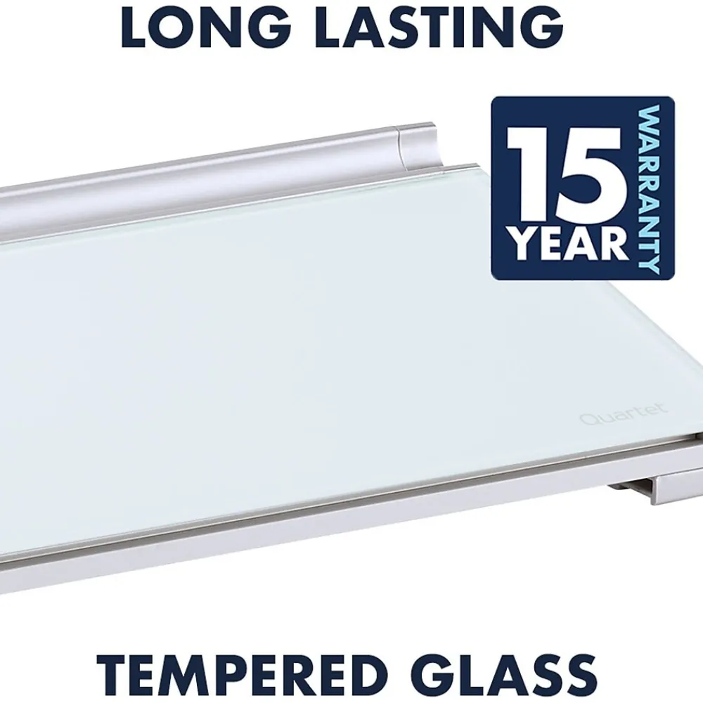 Dry Erase*Quartet Glass Dry-Erase Whiteboard, 0.5' x 1.5' (GDP186)