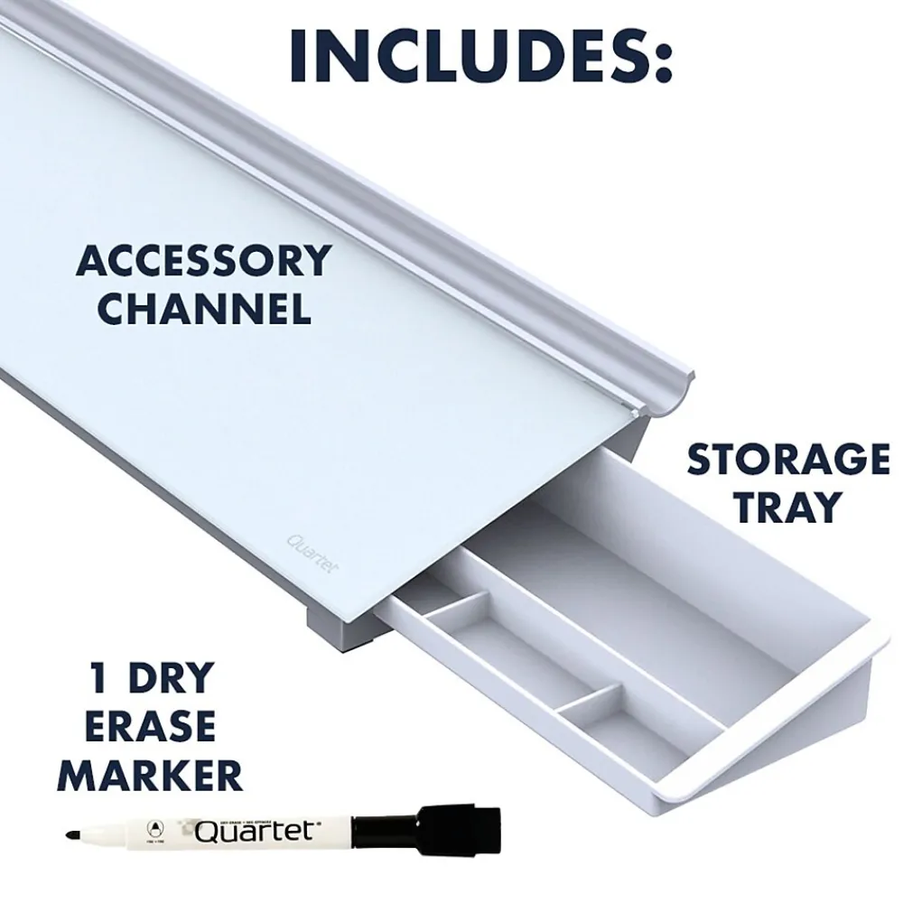 Dry Erase*Quartet Glass Dry-Erase Whiteboard, 0.5' x 1.5' (GDP186)