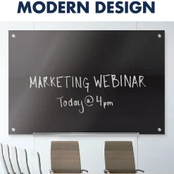 Dry Erase*Quartet Infinity Magnetic Glass Dry-Erase Whiteboard, Black, 8' x 4' (G9648B)