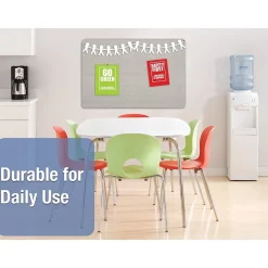 Bulletin*Quartet Oval Office Fabric Bulletin Board, Frameless, 3'H x 4'W (7684G)