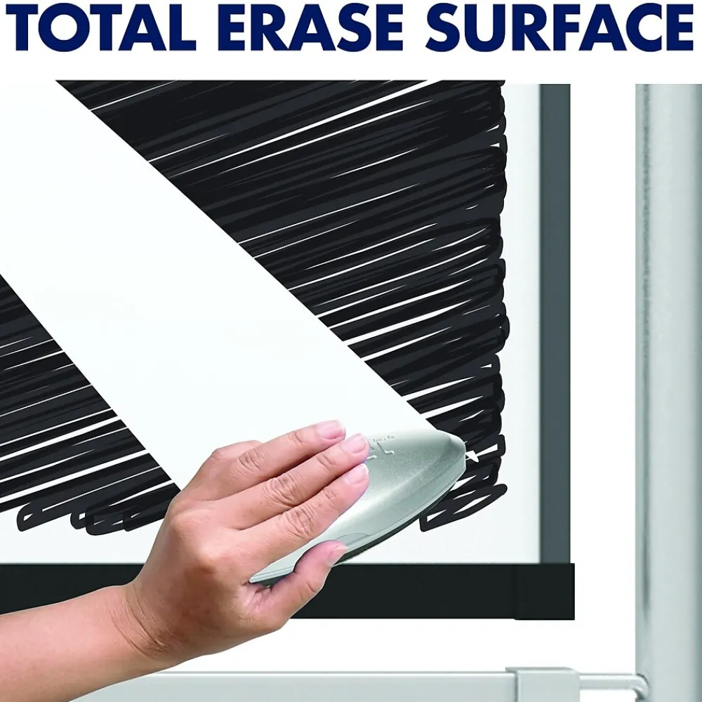 Dry Erase*Quartet Prestige 2 Magnetic Mobile Presentation Whiteboard Easel, 6' x 4' (ECM64P2)