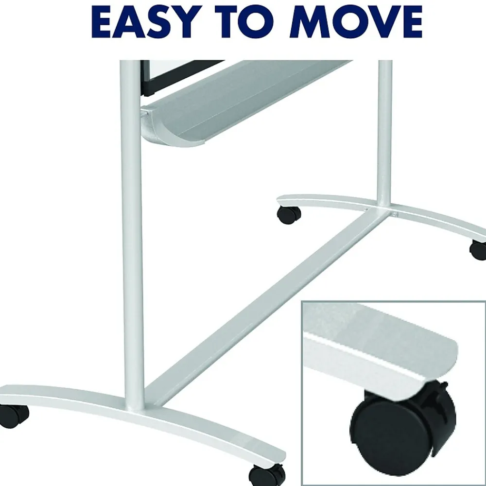 Dry Erase*Quartet Prestige 2 Magnetic Mobile Presentation Whiteboard Easel, 6' x 4' (ECM64P2)