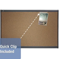 Bulletin*Quartet Prestige Cork Bulletin Board, Graphite Frame, 2'H x 3'W (QTB243G)