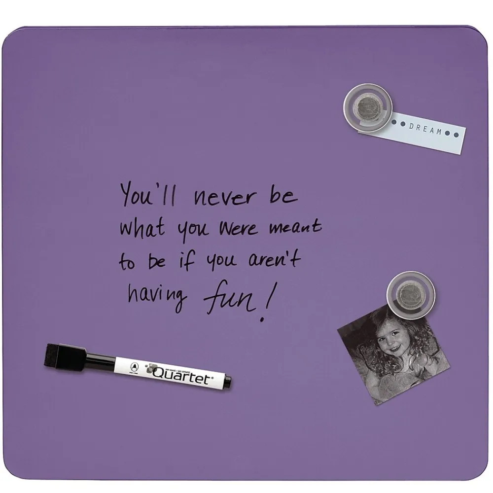 Dry Erase*Quartet Tin Dry-Erase Board, 1' x 1', Assorted Colors (TSQ1212A)