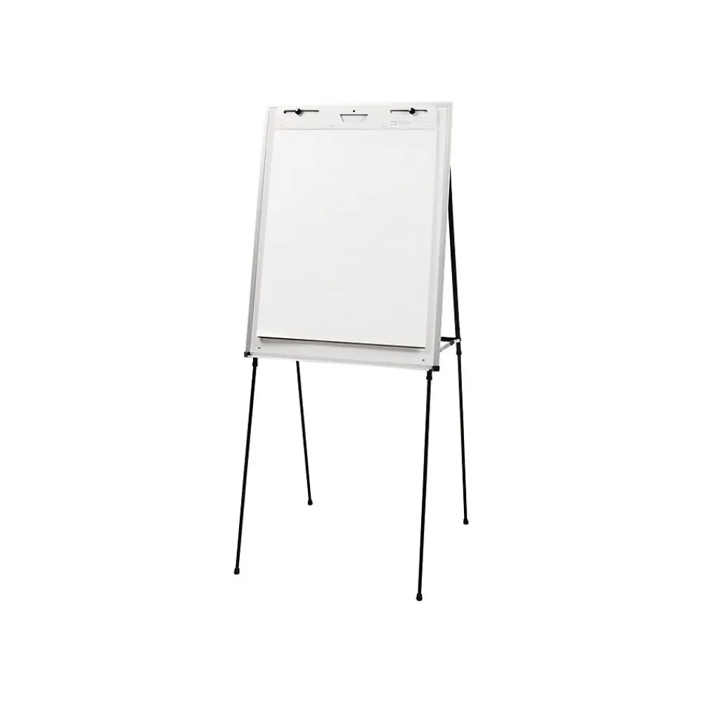 Dry Erase*Quartet Total Erase Flip Chart Easel, 70", Black Steel (81E)