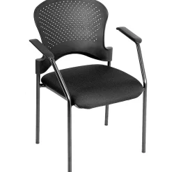 Folding & Stacking*RAYNOR GROUP Raynor Eurotech Fabric Seat Breeze 4 Leg Side Chair, Black Frame, Black