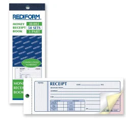 Accounting & Record Journals*Rediform Money Receipts Collection Forms, Carbonless, 3 Parts, 2 3/4" x 7" (8L802)