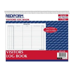 Accounting & Record Journals*Rediform Visitors Log Book, 11" x 8.5", 50 Pages, Multicolor (9G620)