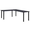 L-Desks*Regency Kee 72" L-Desk with 42" Return, Grey/Black