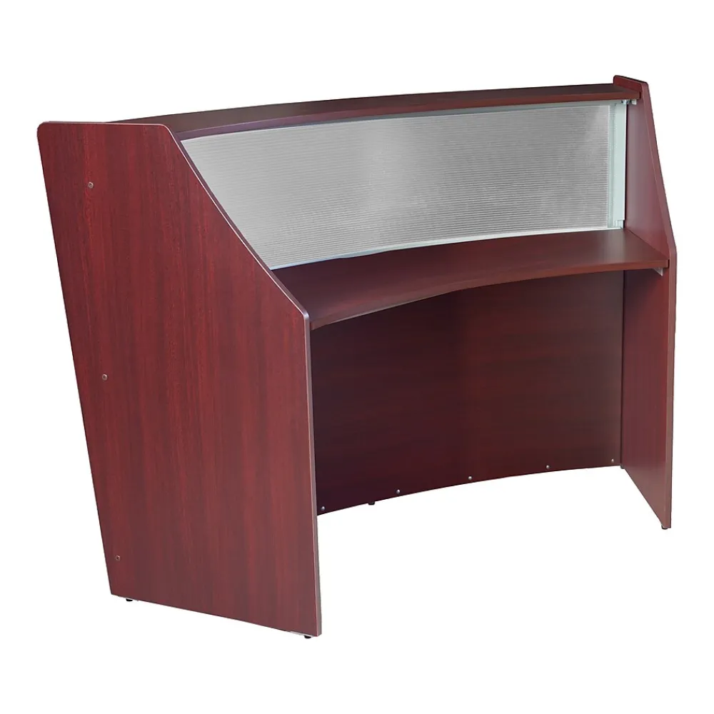 Office Desks*Regency Marque 72"W Curved Reception Desk Workstation, (77310MH) Mahogany