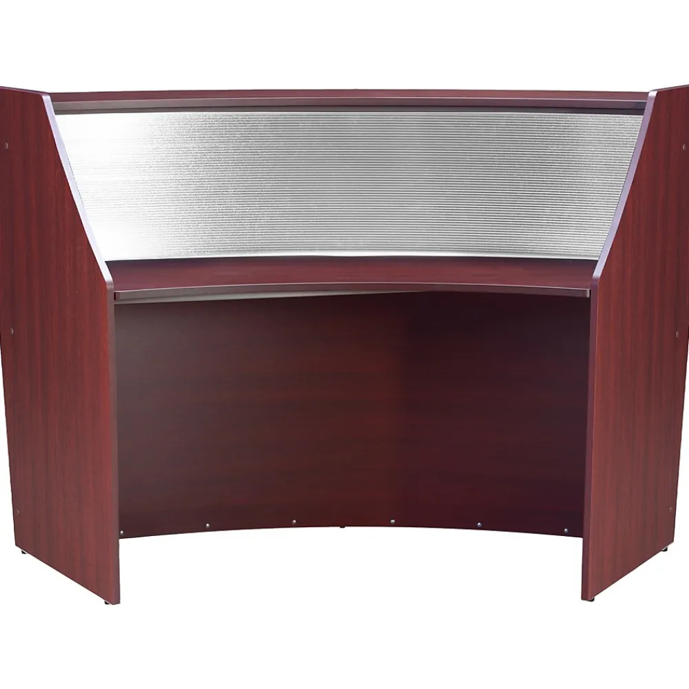 Office Desks*Regency Marque 72"W Curved Reception Desk Workstation, (77310MH) Mahogany