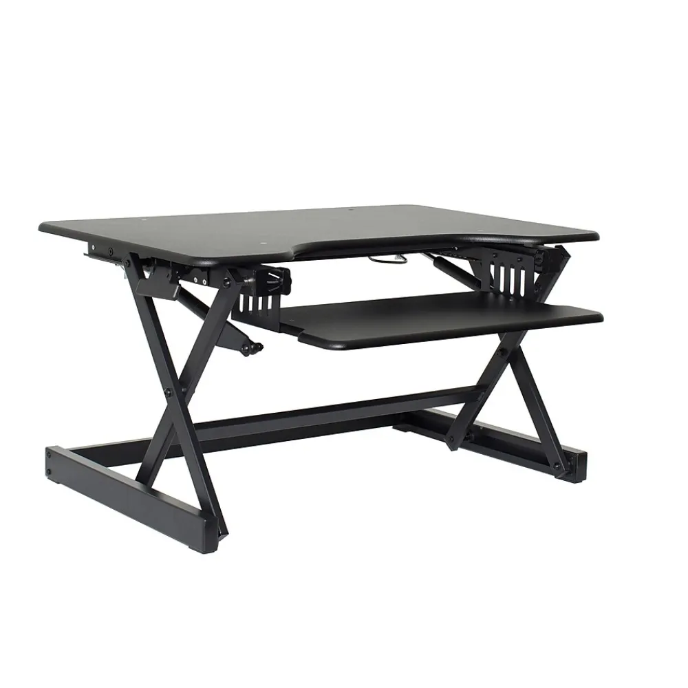 Standing Desks*Rocelco 32"W Manual Adjustable Standing Desk Converter, Black (R EADRB2)