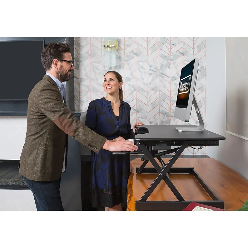 Standing Desks*Rocelco 40"W Manual Adjustable Standing Desk Converter, Black (R DADRB-40)