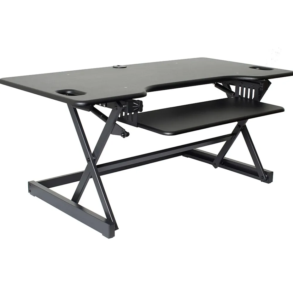 Standing Desks*Rocelco 46"W Manual Adjustable Standing Desk Converter, Black (R DADRB-46)