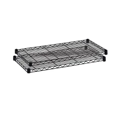 Shelving*Safco Commercial Extra 2-Shelf Metal Shelf, 48", Black (5242BL)