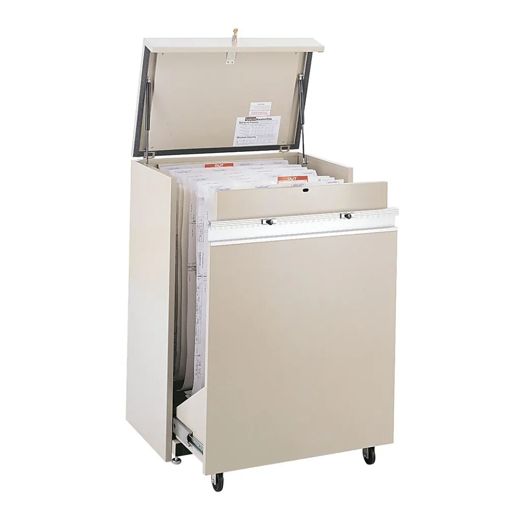 File Cabinets*Safco 2-Drawer Mobile File Cabinet, Specialty Size, Lockable, 45"H x 32"W x 21.5"D, Beige (5023AH)