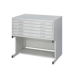 File Cabinets*Safco Facil Steel Flat File High Base, Small, Light Gray