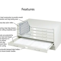 File Cabinets*Safco ® Facil Steel Small Flat File, Light Gray