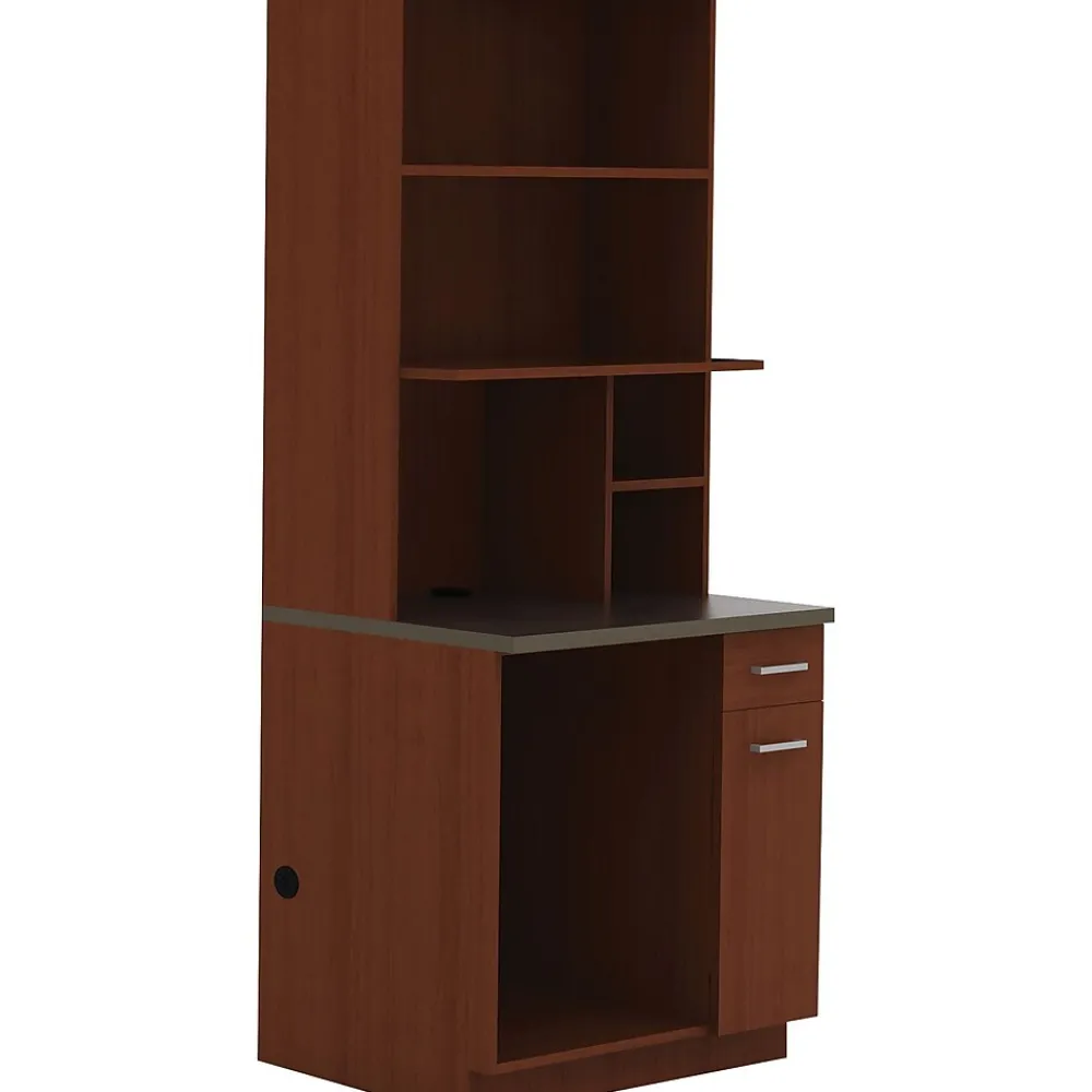 Storage Cabinets*Safco 48"H Modular Break Room Appliance Hutch, Mahogany/Slate (1706MH)