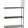 Shelving*Safco Industrial Add-On Unit 4-Shelf Wire, 48.03", Black (5292BL)