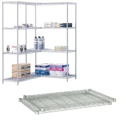 Shelving*Safco Industrial Extra 2-Shelf Metal Shelf, 48.03", Metallic Gray (5293GR)