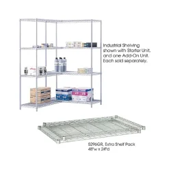 Shelving*Safco Industrial Extra 2-Shelf Wire Mounted, 48.03