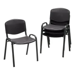 Folding & Stacking*Safco Polypropylene Banquet/Reception Chairs, Black, 4/Pack (4185BLK)