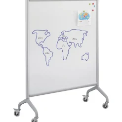 Dry Erase*Safco ® Rumba™ Whiteboard Collaboration Screen, 42" x 16" x 54", White/Gray (2015WBS)