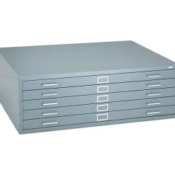 File Cabinets*Safco ® Versatile Steel Flat Files, 5-Drawers: 43x32", 16-1/2Hx46-3/8Wx35-3/8"D, Grey