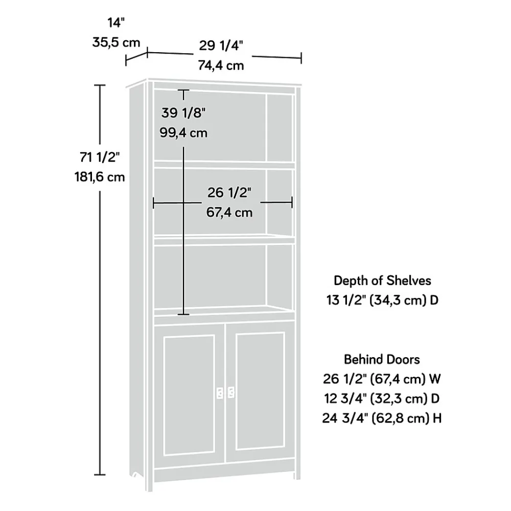 Bookcases*Sauder Cottage Road 71"H 5-Shelf Bookcase with Adjustable Shelves, Mystic Oak (422476)
