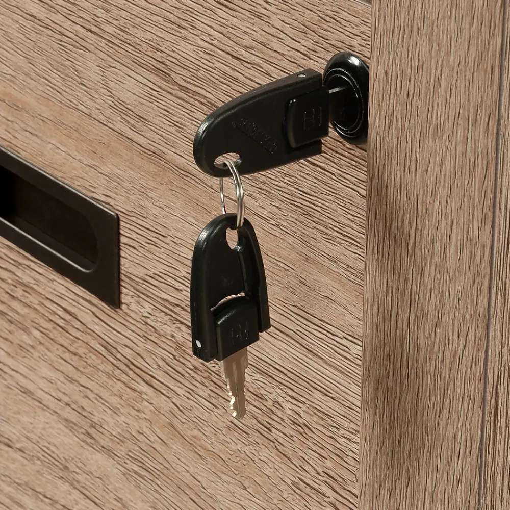 File Cabinets*Sauder Dixon City Commercial 2-Drawer Lateral File Cabinet, Letter/Legal Size, Lockable, 33"W x 20"D, Brushed Oak (431453)