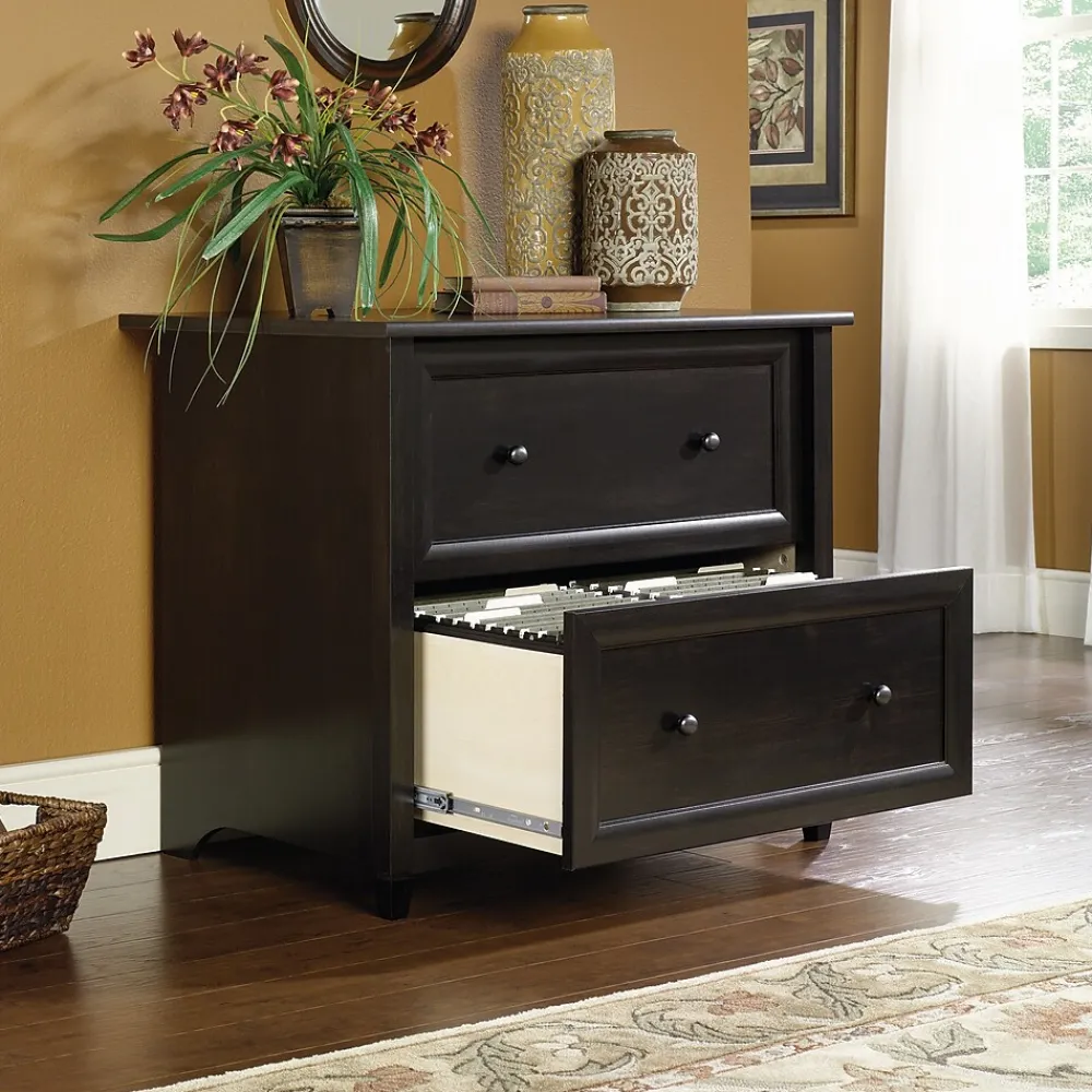 File Cabinets*Sauder Edge Water 2-Drawer Lateral File Cabinet, Letter/Legal Size, Estate Black (409044)