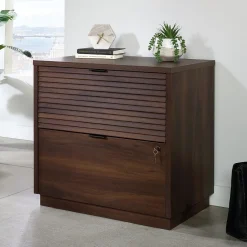File Cabinets*Sauder Palo Alto Commercial 2-Drawer Lateral File Cabinet, Letter/Legal Size, Lockable, 31"W x 19"D, Spiced Mahogany (427822)