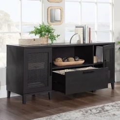 Storage Cabinets*Sauder Tiffin Line 30"H Storage Credenza with 3 Shelves, Raven Oak (433265)