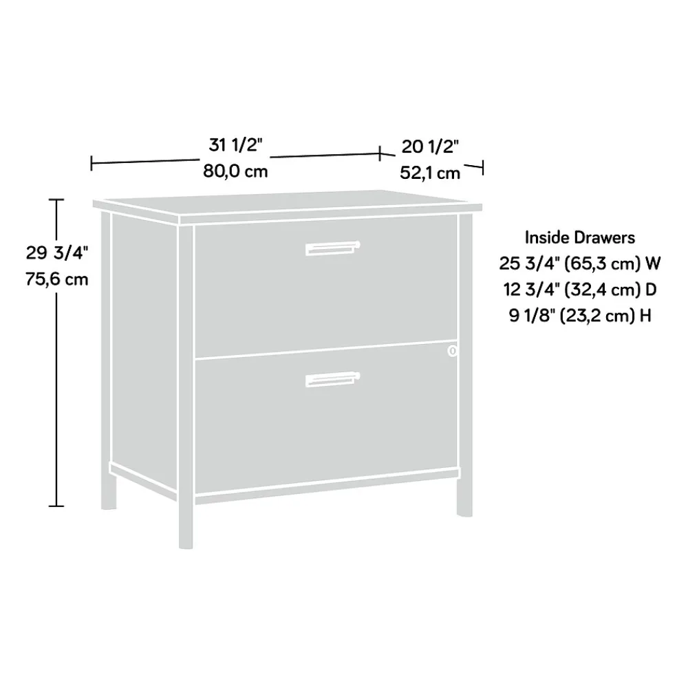 File Cabinets*Sauder Whitaker Point Commercial 2-Drawer Lateral File Cabinet, Letter/Legal Size, Lockable, 31"W x 21"D, Natural Maple (429374)
