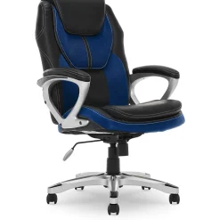 Office Chairs*Serta Amplify Ergonomic Faux Leather Swivel Executive Chair, Blue (43673B)