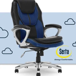 Office Chairs*Serta Amplify Ergonomic Faux Leather Swivel Executive Chair, Blue (43673B)