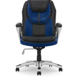 Office Chairs*Serta Amplify Ergonomic Faux Leather Swivel Executive Chair, Blue (43673B)