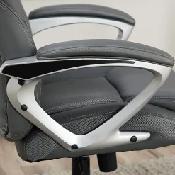 Office Chairs*Serta Amplify Ergonomic Faux Leather Swivel Executive Chair, Light Gray (43673C)
