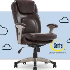 Office Chairs*Serta Back in Motion Bonded Leather Executive Office Chair, Frye Chocolate (44187)