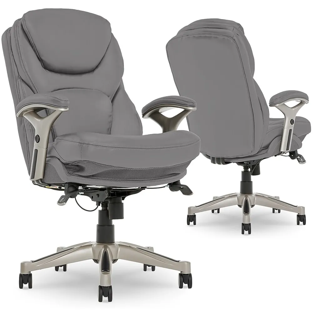 Ergonomic Chairs*Serta Claremont Ergonomic Faux Leather Swivel Executive Chair with Back in Motion Technology, (44186A) Gray