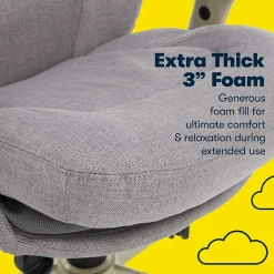 Office Chairs*Serta Claremont Ergonomic Fabric Swivel Executive Chair with Back in Motion Technology, (44186D) Light Gray