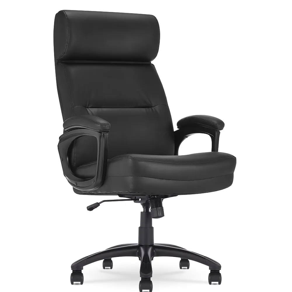 Office Chairs*Serta Comfort Big & Tall Ergonomic Bonded Leather Swivel Executive Chair, Black (CHR10131A)