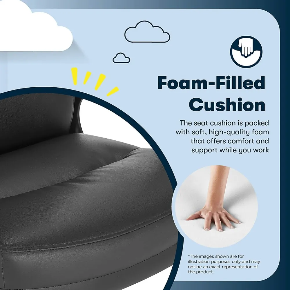 Office Chairs*Serta Comfort Big & Tall Ergonomic Bonded Leather Swivel Executive Chair, Black (CHR10131A)