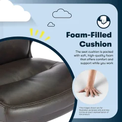 Office Chairs*Serta Comfort Big & Tall Ergonomic Bonded Leather Swivel Executive Office Chair, Brown (CHR10131B)