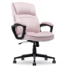 Office Chairs*Serta Comfort Classic Ergonomic Velvet Fabric Swivel Executive Chair, Pink (CCHR10005C)