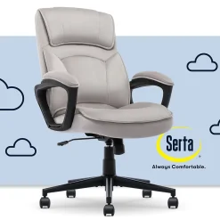 Office Chairs*Serta Comfort Classic Ergonomic Velvet Fabric Swivel Executive Chair, Taupe (CCHR10005B)