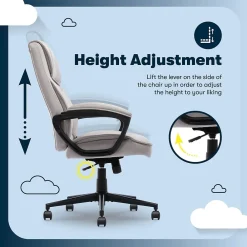 Office Chairs*Serta Comfort Classic Ergonomic Velvet Fabric Swivel Executive Chair, Taupe (CCHR10005B)
