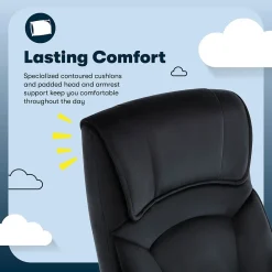 Office Chairs*Serta Comfort Classic Ergonomic Velvet Fabric Swivel Executive Chair, Black (CCHR10005D)