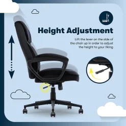 Office Chairs*Serta Comfort Classic Ergonomic Velvet Fabric Swivel Executive Chair, Black (CCHR10005D)